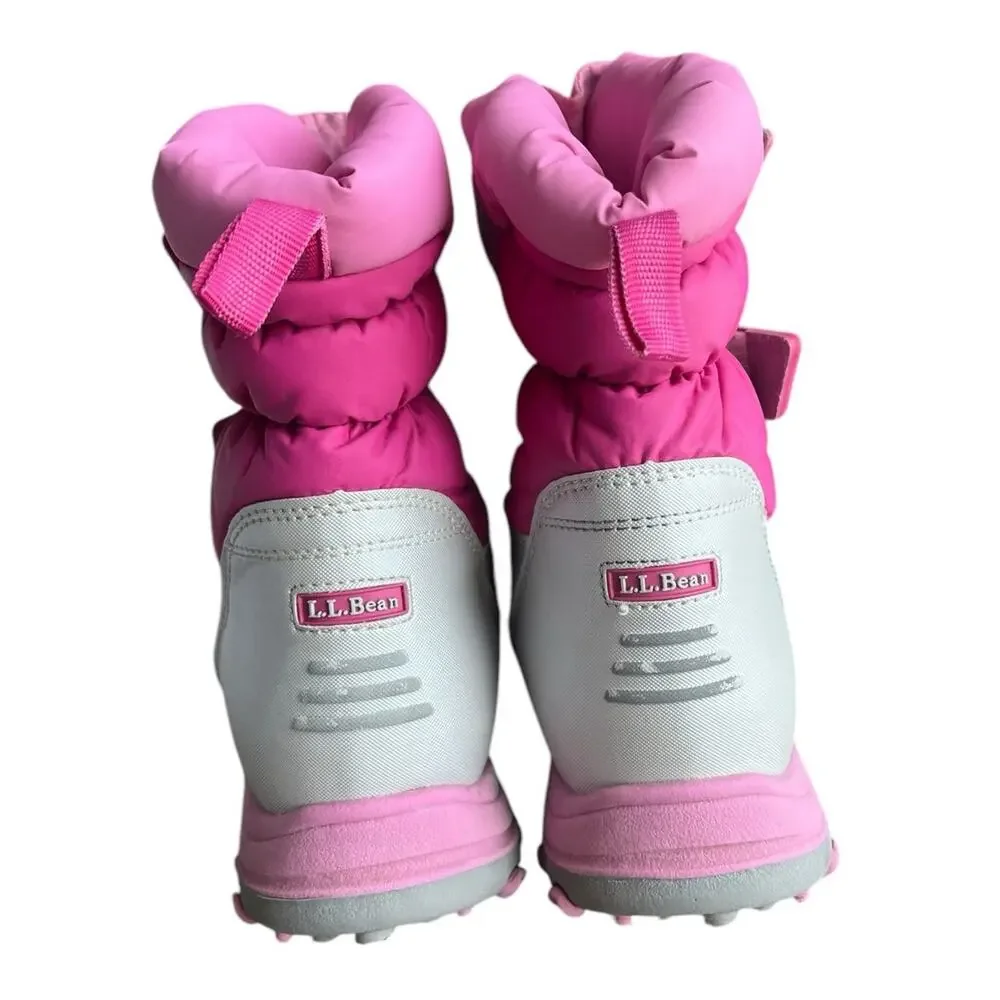 L.L. Bean Boots Treaded Waterproof Lined Winter Snow Ski Rain Pink Girls Size 4